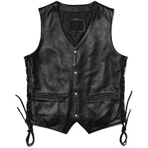 Gilet In Pelle Per Motociclisti Uomo | Stile Gladiatore, Con Tasche Interne, Taglie S-7XL - Foto 4