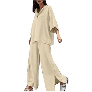 Uusollecy Maglietta Donna Estiva: Scollo A V, Pizzo, Maniche Corte, Taglie Forti M-4XL