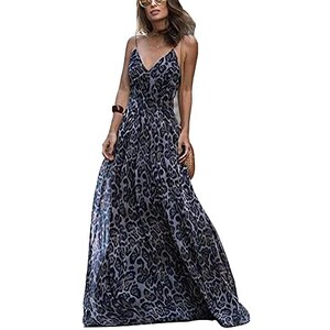 Chicrise Abito Lungo Donna Senza Maniche Vestito Spiaggia Estivo Casual Vestito Con Cinturino E Spacco Bianco Piccolo 34-36 - Foto 11