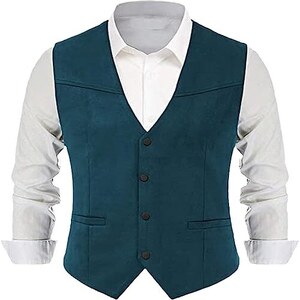 COOFANDY Gilet Uomo Slim Fit – Gilet Classico Con Scollo A V E Vita Regolabile – Perfetto Per Matrimoni, Business E Ufficio - 6