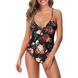 Monokini Donna Vintage - Scollo A V, Rosso Vino, Taglio Snug, Senza Maniche - Foto 6