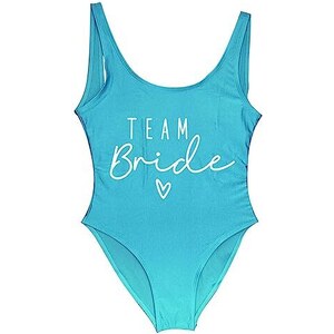 Maillot De Bain Une Pièce Team Bride - Motif Géométrique, Polyester, Pour Enterrement De Vie De Jeune Fille, Tailles S-3XL