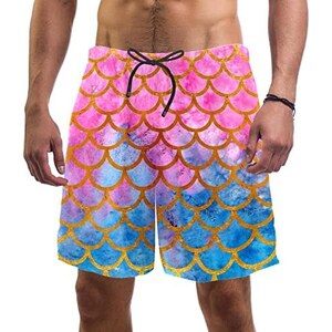 Generisch Costume da bagno corto da uomo, ad asciugatura rapida, da