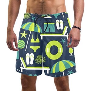 Lzzidou Costume Da Bagno Uomo Con Fodera In Rete E Tasche - Pantaloncini Asciugatura Rapida, Vestibilità Ampia - 2