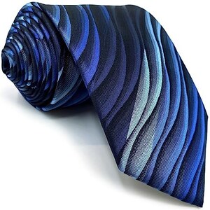 S&W SHLAX&WING Strepen Stropdas Heren Stropdas Blauw Groen Klassiek Extra Lang 160cm Nieuw