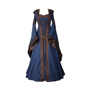 ZHIYU Abito medievale da donna, stile retrò, medievale, lungo, da
