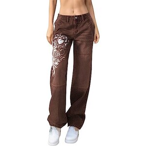 Jeans Baggy Donna Stile 90s - Pantaloni Cargo Vintage Wide Leg, Blu Taglia M - Foto 5