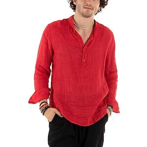 Per Uomo Maglietta Con Bottoni Maglietta Maglia Henley Camicia A Tinta Unica Henley Informale Giornaliero Bottone Giu Manica Lunga Top Leggero Di Tendenza Grande E Alto Signore Bian P8964163