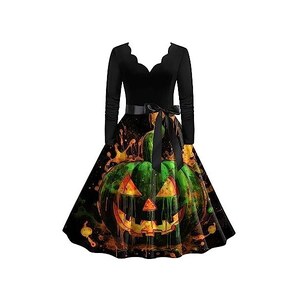 Robe Déguisement Halloween Femme - Pull à Capuche Manches Longues, Ample Avec Poches, Confortable Et Lavable