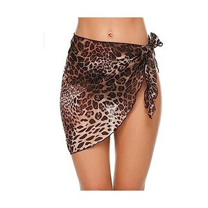 Bohotusk Pareo Da Spiaggia Lungo In Rayon - Stile Batik 150x110 Cm, Donna, Con Cintura