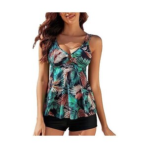 Jdamsixygs Due Pezzi Tankini Tuta da Bagno Senza Schienale con Scollo a