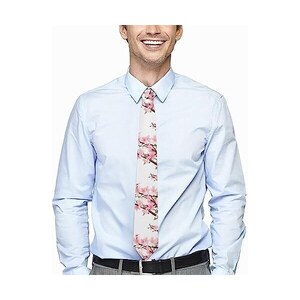 Cravatte Uomo Con Fiori - Sottili 6cm, Cotone, Per Matrimoni E Ufficio, 1-2 Pezzi