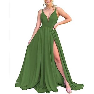 Abito Lungo Da Gala Formale May Queen – Scollo A V, Spalline, A-line, Taglie Forti – Con Ricami E Paillettes - Foto 3