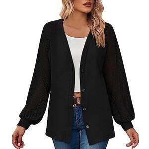 Cardigan In Pizzo Per Bambine - Manica Lunga Con Bottone, Cotone 100% - Foto 7