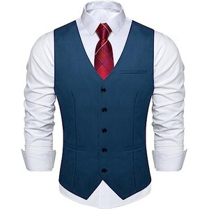 Bakerbear Gilet Da Uomo Scollo A V - Matrimonio, Smoking Formale E Casual - Vari Colori (nero, Blu, Grigio, Bordeaux...)