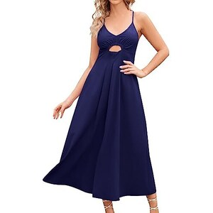 Abito Tubino Donna Solid & Striped – Blu Righe – Scollo A V – Maniche Corte – Taglia M