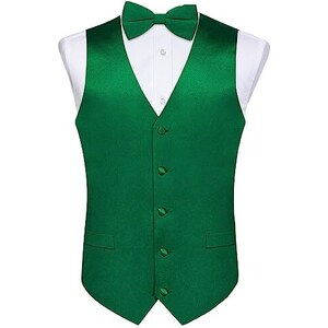 Gilet Da Smoking Verde Cacciatore E Papillon In Fantasie Assortite - Foto 9