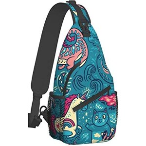 Borsa A Tracolla Uomo Leggera - Zaino Petto Moda Con Scomparto IPad 7.9", Tela Nero Per Viaggio E Quotidiano - Foto 6