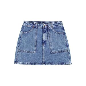 Gonna In Jeans Donna Plus Size Con Fiocco - Vita Alta Elasticizzata, Modello Y2K, Minigonna Aderente Denim