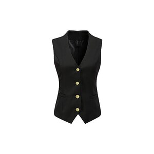 Aokosor Gilet Donna Estivo Senza Maniche In Pizzo, Scollo A V, Nero, Taglia S – Casual Chic - 6