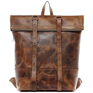 FEYNSINN BERLIN Zaino PHOENIX In Vera Pelle - Unisex - Fatto A Mano - 37x33x13 Cm - Nero - 2