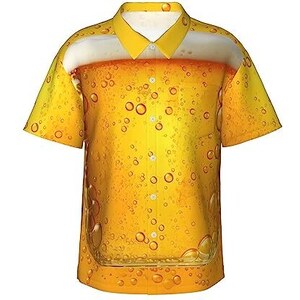 Camicia Hawaiana Uomo Double Duck Gialla Con Bottiglie Di Birra - Taglia XS (Petto 44)