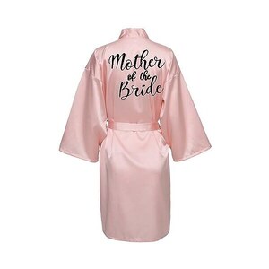 Accappatoio Kimono In Raso Da Sposa Con Glitter Dorati – Rosa Maid Of Honor, Taglia M - 3