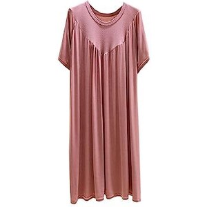 YMING Abito Maglietta Donna Manica Corta Girocollo - Tunica Casual Morbida, Taglie Forti Fino A 5XL, Colore Rosso Vino