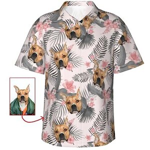 Camicia Hawaiana Personalizzata Con Foto - Uomo Donna, Poliestere, Maniche Corte, Stampa Tropicale - Foto 2