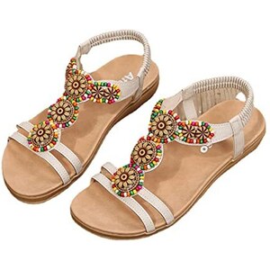 Sandali Infradito Donna In Tessuto Stampato - Foto 9