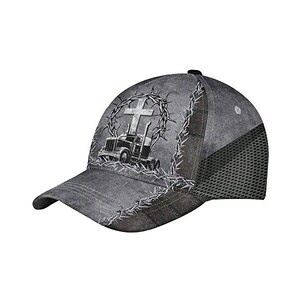 Cappellino Baseball Unisex Con Croce Di Gesù Ricamata: 100% Cotone, Regolabile, Elegante