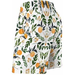 Pantaloncini Da Bagno Uomo Con Stampe Limone E Arancia - Asciugatura Rapida, Poliestere Traspirante, Tasca Laterale, Cinturino Con Coulisse, Ideali Per Spiaggia E Surf