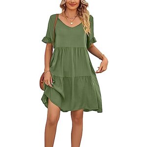 Dasongff Abito Estivo Donna Senza Maniche – Gonna Corta Casual Con Scollo A O, Vestibilità Chic Per La Primavera E L'Estate
