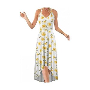 Famulily Abito Da Donna Con Scollo A V, Mezza Manica Elegante, Estivo