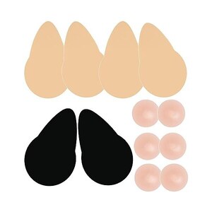 2 Reggiseni Invisibili Push Up Donna - Adesivi Senza Spalline Con Effetto Sollevante (Beige E Nero) - Foto 11