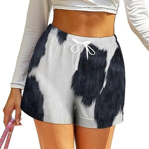 MaNMaNing Pantaloncini Donna Modello Relax in Tessuto Lino Vita Alta con Coulisse e Tasche Pratiche Shorts Pantaloni Corti Abbigliamento Estivo