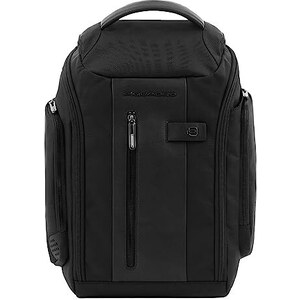 Piquadro - Zaino uomo in pelle e tessuto riciclato porta pc 14