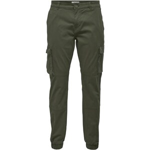 Pantaloni Cargo Uomo ONLY & SONS - Modello Affusolato, Vita Normale, Chiusura Lampo, Cotone Elasticizzato