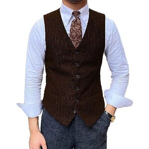 MaxToonrain Gilet Uomo In Tweed - Senza Maniche, Elegante E Casual - Per Cerimonie E Uso Quotidiano