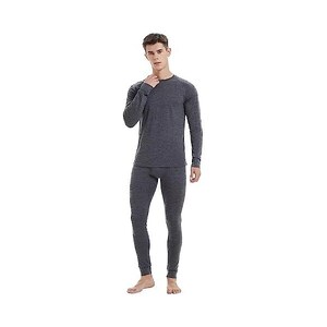 Woolcano Set Da Uomo In Lana Merino Al 100% Per Sci Leggeri E Termici, Grigio, XXL - Foto 6