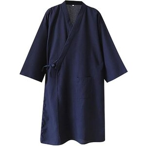 MODSGUE Accappatoio da uomo, lungo, invernale, caldo, tinta unita, da