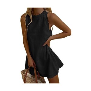Tubino Vestito Abito Donna Elegante Manica Nero Oro Bottoni Corto Mini