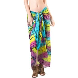 Abiti Per L'estate Paffuta 2 Pezzi Donna Spiaggia Sarongs Sheer Cover Ups Mesh Bikini Gonna Avvolgente Per Costumi Da Bagno Abito In Tulle Nero Da Donna, Blu, XXL - Foto 2