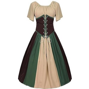 Abito Donna Vintage Regency - Vita Alta, Maniche A Sbuffo, 100% Poliestere - Foto 13