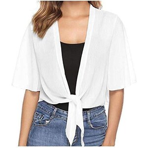 Camicetta bianca in cotone con colletto arricciato: elegante camicia da lavoro - Italia