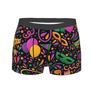 MOBYAT Mardi Gras Perline Giallo Verde Viola Uomo Boxer Slip Intimo