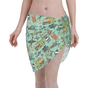 Pareo Da Spiaggia Sunsets In Rete Nera &ndash; Mini Sarong Donna, Taglia Unica