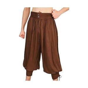 DOSLAVIDA Pantaloni Da Uomo In Lino Harem Capri Leggeri Elastici In