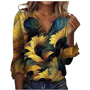 Caicette da donna estive con scollo a V e aniche corte, casual