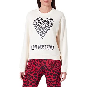 Love Moschino – T-shirt Donna Aderente In Cotone Elasticizzato Con Stampa Snowboard